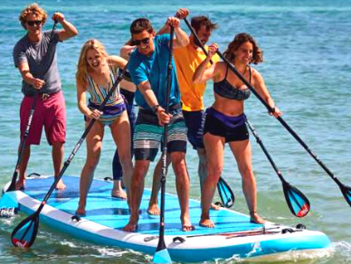 Private Group on a mutli-person paddleboard